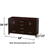 Wyndham Collection Sheffield 59" Double Freestanding Hardwood Vanity Cabinet Only - Less Vanity Top