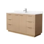 Wyndham Collection Maroni 60" Free Standing Single Basin Vanity Set with Cabinet and Cultured Marble Vanity Top