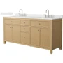 Wyndham Collection Pendry 72" Free Standing Double Basin Vanity Set with Cabinet and Quartz Vanity Top