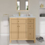 Wyndham Collection Pendry 36" Free Standing Single Basin Vanity Set with Cabinet and Marble Vanity Top
