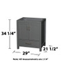 Wyndham Collection Sheffield 30" Single Free Standing Vanity Cabinet Only - Less Vanity Top