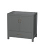 Wyndham Collection Sheffield 35" Single Freestanding Hardwood Vanity Cabinet Only - Less Vanity Top
