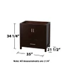 Wyndham Collection Sheffield 35" Single Freestanding Hardwood Vanity Cabinet Only - Less Vanity Top