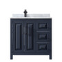 Wyndham Collection Daria 36" Free Standing Single Vanity Set with MDF Cabinet, Marble Vanity Top, and Undermount Sink