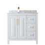 Wyndham Collection Daria 36" Free Standing Single Vanity Set with MDF Cabinet, Marble Vanity Top, and Undermount Sink