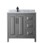 Wyndham Collection Daria 36" Free Standing Single Vanity Set with MDF Cabinet, Marble Vanity Top, and Undermount Sink