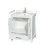 Wyndham Collection Sheffield 30" Free Standing Single Basin Vanity Set with Cabinet and Cultured Marble Vanity Top