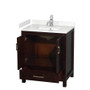 Wyndham Collection Sheffield 30" Free Standing Single Basin Vanity Set with Cabinet and Cultured Marble Vanity Top