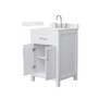 Wyndham Collection Beckett 24" Free Standing Single Basin Vanity Set with Cabinet and Quartz Vanity Top for Widespread Faucets