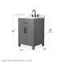 Wyndham Collection Beckett 24" Free Standing Single Basin Vanity Set with Cabinet and Quartz Vanity Top for Widespread Faucets