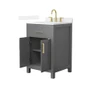 Wyndham Collection Beckett 24" Free Standing Single Basin Vanity Set with Cabinet and Quartz Vanity Top for Widespread Faucets
