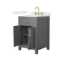 Wyndham Collection Beckett 24" Free Standing Single Basin Vanity Set with Cabinet and Quartz Vanity Top for Widespread Faucets