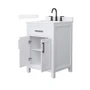Wyndham Collection Beckett 24" Free Standing Single Basin Vanity Set with Cabinet and Quartz Vanity Top for Widespread Faucets