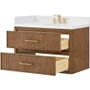 Wyndham Collection Isola WM 36" Wall Mounted Single Basin Vanity Set with Cabinet and Quartz Vanity Top