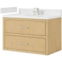 Wyndham Collection Isola WM 36" Wall Mounted Single Basin Vanity Set with Cabinet and Quartz Vanity Top