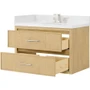 Wyndham Collection Isola WM 36" Wall Mounted Single Basin Vanity Set with Cabinet and Quartz Vanity Top