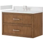 Wyndham Collection Isola WM 36" Wall Mounted Single Basin Vanity Set with Cabinet and Quartz Vanity Top