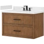 Wyndham Collection Isola WM 36" Wall Mounted Single Basin Vanity Set with Cabinet and Quartz Vanity Top