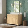 Wyndham Collection Rian 48" Free Standing Single Basin Vanity Set with Cabinet and Quartz Vanity Top