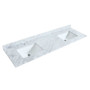 Wyndham Collection Sheffield 72" Free Standing Double Basin Vanity Set with Cabinet, Marble Vanity Top, and Framed Mirror