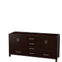 Wyndham Collection Sheffield 72" Free Standing Double Basin Vanity Set with Cabinet, Marble Vanity Top, and Framed Mirror