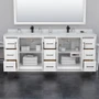 Wyndham Collection Strada 84" Free Standing Double Basin Vanity Set with Cabinet and Quartz Vanity Top
