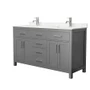 Wyndham Collection Beckett 60" Free Standing Double Basin Vanity Set with Wood Cabinet and Cultured Marble Vanity Top