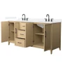 Wyndham Collection Elan 72" Free Standing Double Basin Vanity Set with Cabinet and Quartz Vanity Top