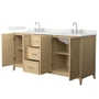 Wyndham Collection Elan 72" Free Standing Double Basin Vanity Set with Cabinet and Quartz Vanity Top