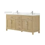 Wyndham Collection Beckett 72" Free Standing Double Basin Vanity Set with Cabinet and Cultured Marble Vanity Top for Single Hole Faucets
