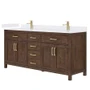 Wyndham Collection Beckett 72" Free Standing Double Basin Vanity Set with Cabinet and Cultured Marble Vanity Top for Single Hole Faucets