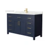 Wyndham Collection Beckett 54" Free Standing Single Basin Vanity Set with Cabinet and Quartz Vanity Top for Single Hole Faucets