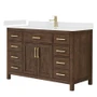 Wyndham Collection Beckett 54" Free Standing Single Basin Vanity Set with Cabinet and Quartz Vanity Top for Single Hole Faucets