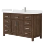 Wyndham Collection Beckett 54" Free Standing Single Basin Vanity Set with Cabinet and Quartz Vanity Top for Single Hole Faucets