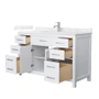 Wyndham Collection Beckett 54" Free Standing Single Basin Vanity Set with Cabinet and Quartz Vanity Top for Single Hole Faucets