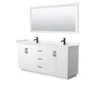 Wyndham Collection Miranda 72" Free Standing Double Basin Vanity Set with Cabinet, Cultured Marble Vanity Top, and Framed Mirror