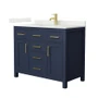 Wyndham Collection Beckett 42" Free Standing Single Basin Vanity Set with Cabinet and Quartz Vanity Top for Single Hole Faucets