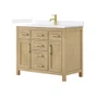 Wyndham Collection Beckett 42" Free Standing Single Basin Vanity Set with Cabinet and Quartz Vanity Top for Single Hole Faucets