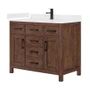 Wyndham Collection Beckett 42" Free Standing Single Basin Vanity Set with Cabinet and Quartz Vanity Top for Single Hole Faucets