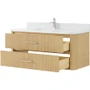 Wyndham Collection Francesca WM 48" Wall Mounted Single Basin Vanity Set with Cabinet and Quartz Vanity Top