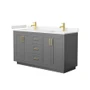 Wyndham Collection Miranda 60" Free Standing Double Basin Vanity Set with Cabinet and Cultured Marble Vanity Top