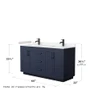 Wyndham Collection Miranda 60" Free Standing Double Basin Vanity Set with Cabinet and Cultured Marble Vanity Top