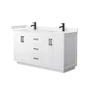 Wyndham Collection Miranda 60" Free Standing Double Basin Vanity Set with Cabinet and Cultured Marble Vanity Top
