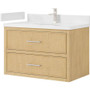 Wyndham Collection Isola WM 36" Wall Mounted Single Basin Vanity Set with Cabinet and Quartz Vanity Top