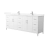 Wyndham Collection Elan 84" Free Standing Double Basin Vanity Set with Cabinet and Quartz Vanity Top