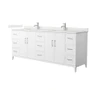 Wyndham Collection Elan 84" Free Standing Double Basin Vanity Set with Cabinet and Quartz Vanity Top