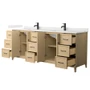 Wyndham Collection Elan 84" Free Standing Double Basin Vanity Set with Cabinet and Quartz Vanity Top