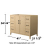 Wyndham Collection Elan 42" Single Free Standing Vanity Cabinet Only - Less Vanity Top