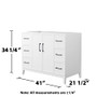 Wyndham Collection Elan 42" Single Free Standing Vanity Cabinet Only - Less Vanity Top