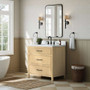 Wyndham Collection Isola 36" Free Standing Single Basin Vanity Set with Cabinet and Quartz Vanity Top